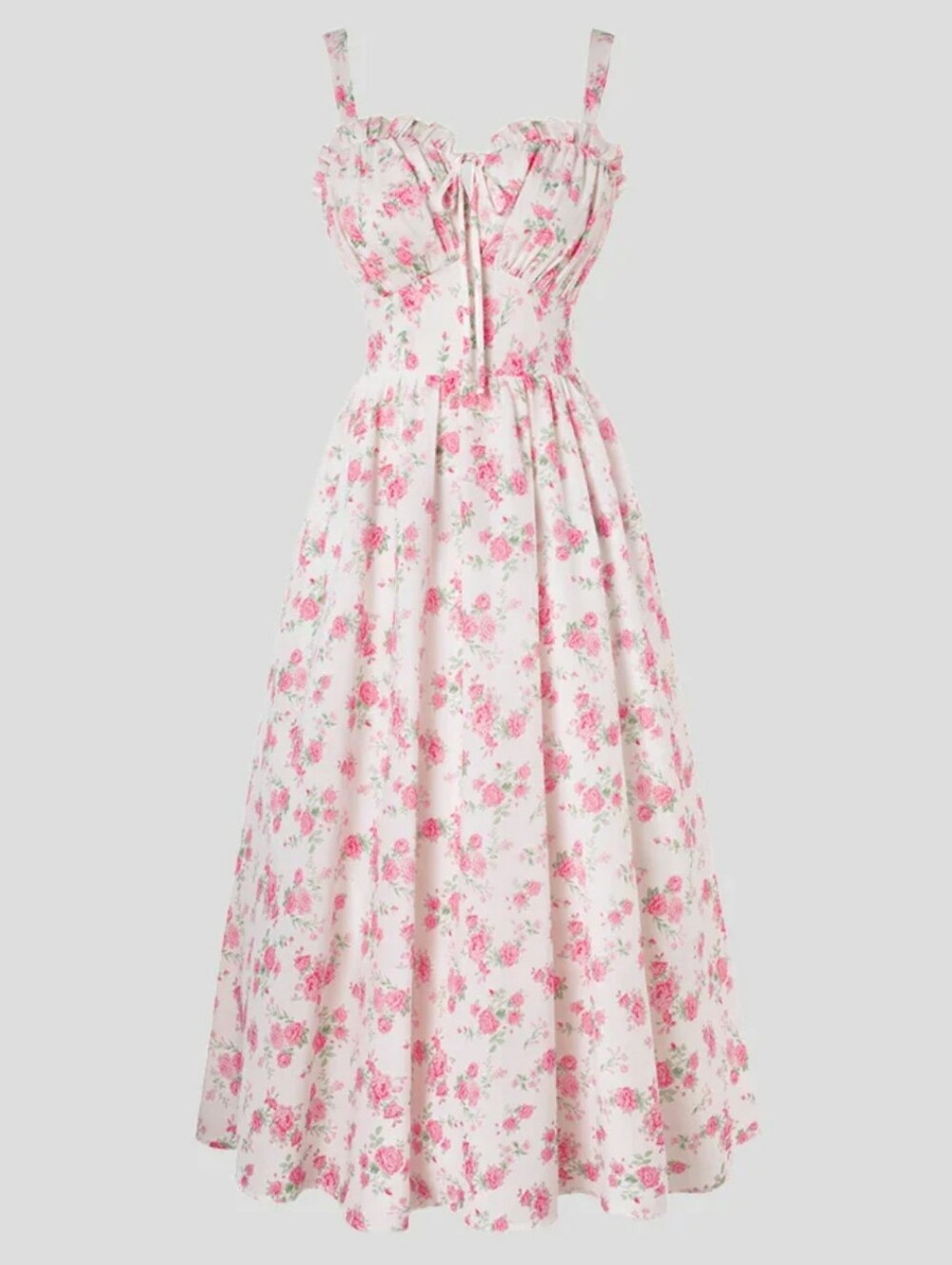 Scarlet Darkness Sweetheart Floral Summer Wedding Pink Midi Dress Size S NWT